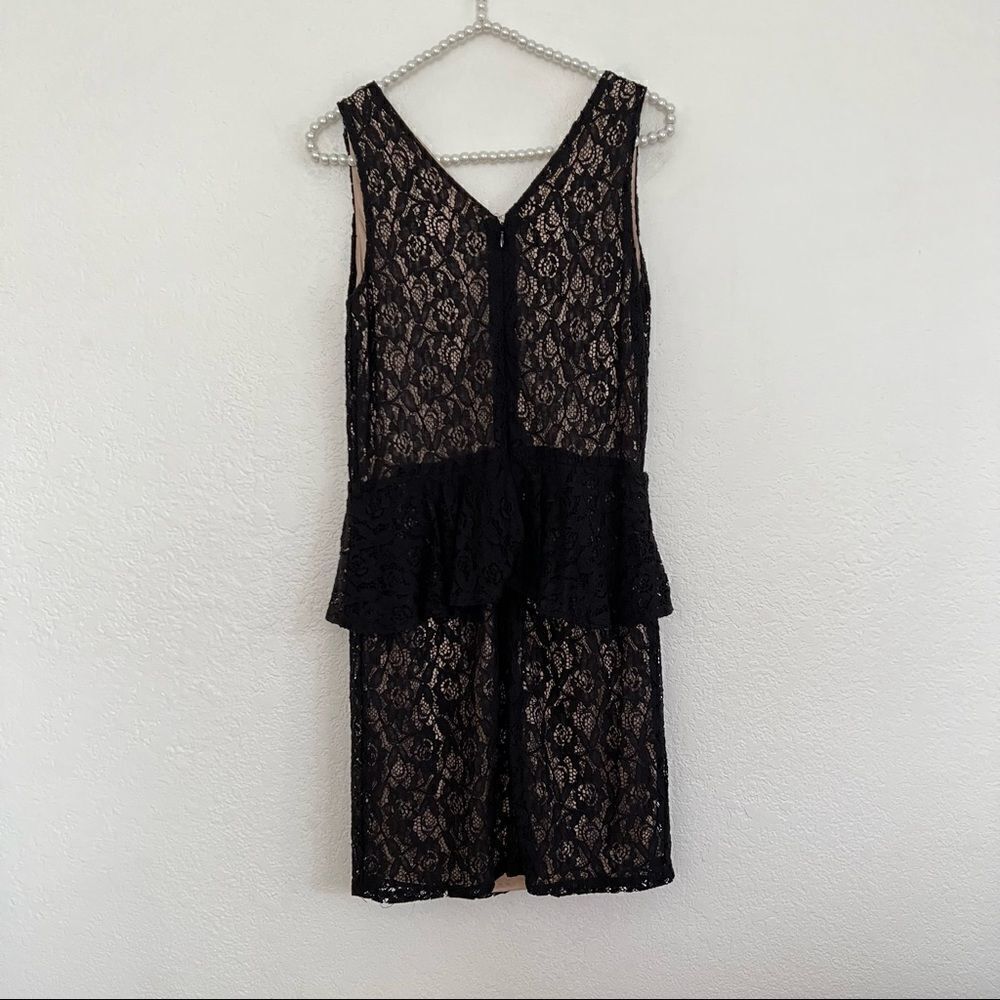 INC International Concept Black Lace Peplum Waist Short Dress Women’s Size 10 - Picture 5 of 9